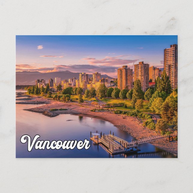 Cartão Postal Sunset Sobre Vancouver, Colúmbia Britânica (Frente)