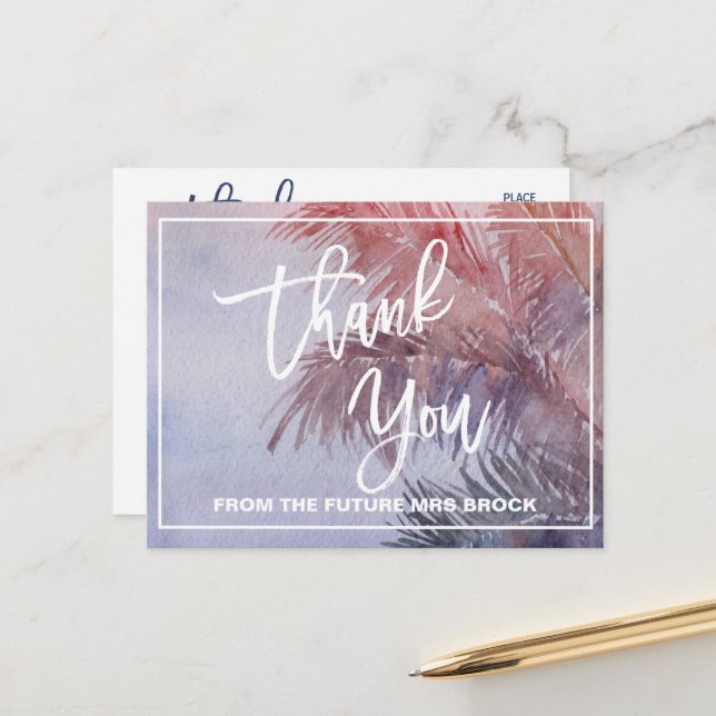 Cartão Postal Sunset Tropical Obrigado (Frente/Verso In Situ)