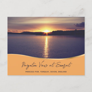 Cartão Postal Sunset View Paignton Princess Pier Torquay Inglate