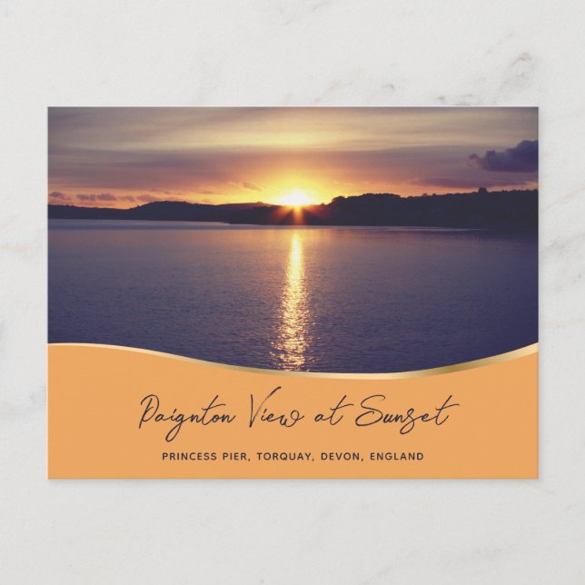 Cartão Postal Sunset View Paignton Princess Pier Torquay Inglate (Frente)