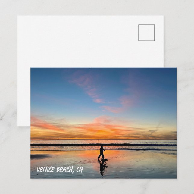Cartão Postal Sunset Walk - Venice Beach, CA (Frente/Verso)