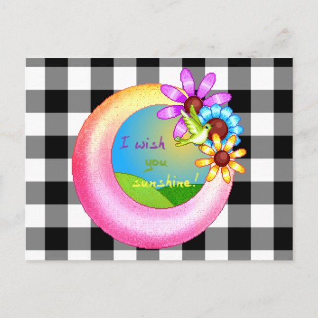 Cartão Postal Sunshine Wish Pixel Art (Frente)