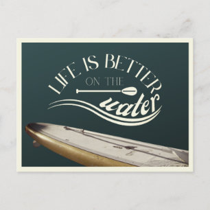 Cartão Postal SUP retro de férias de remo