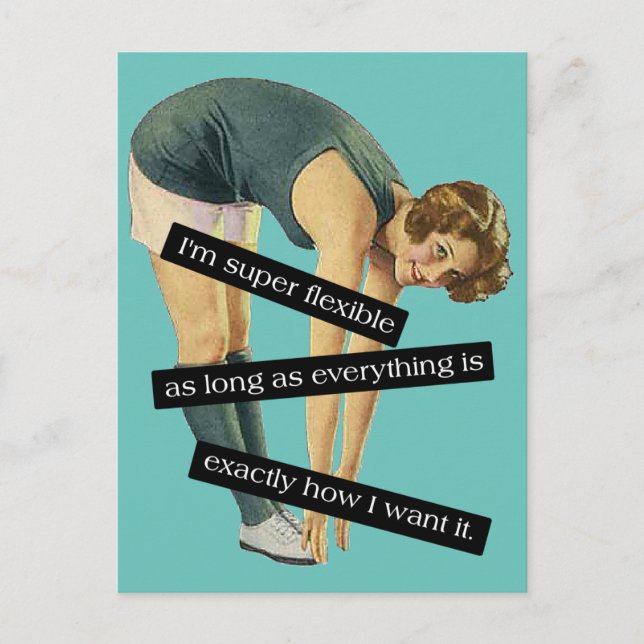 Cartão postal super flexível e engraçado (Frente)