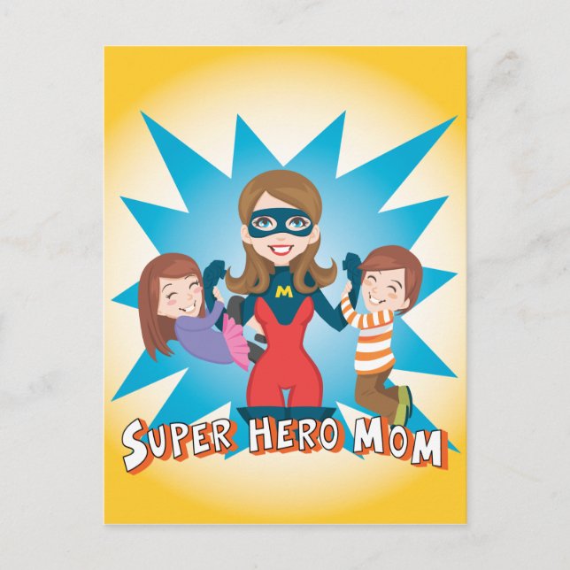 Cartão Postal Super Hero Mãe (Frente)