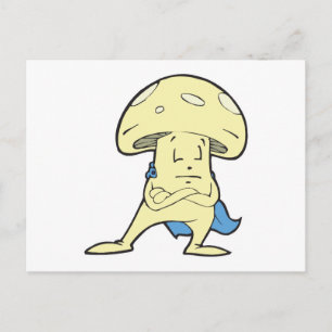 Cartão Postal super-herói bobo herói fungo cogumelo personagem d