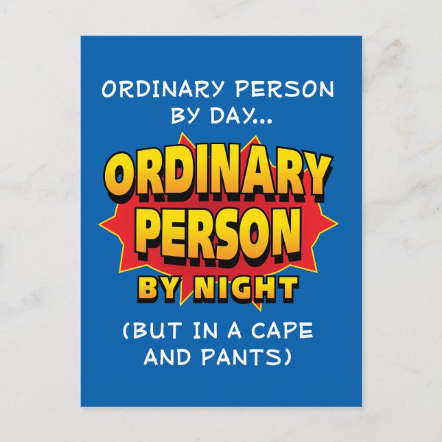 Cartão Postal Super-herói comum (Frente)