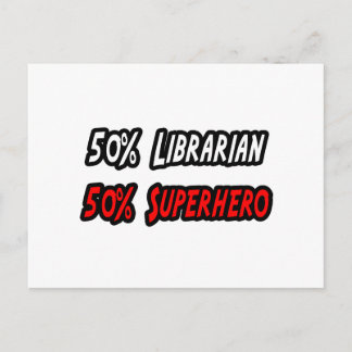 Cartão Postal Super-herói Half Bibliotecário