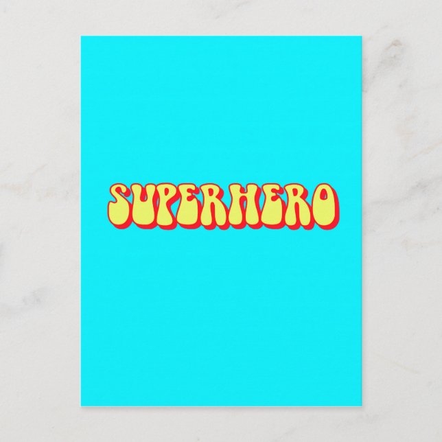 Cartão Postal Super-herói Retro (Frente)
