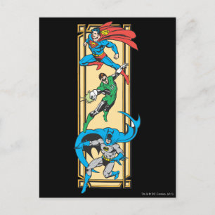 Cartão Postal Super-Heróis Em Ação