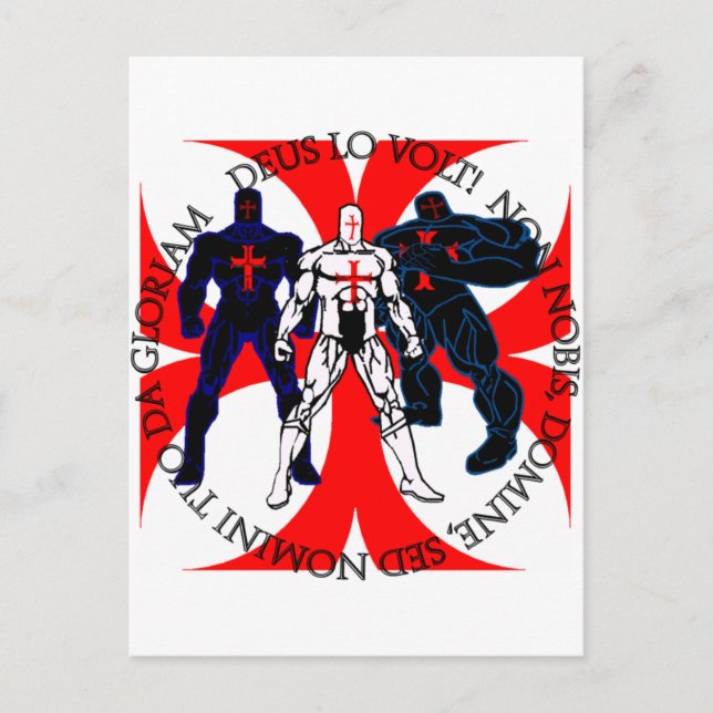 Cartão Postal Super-heróis Templários (Frente)