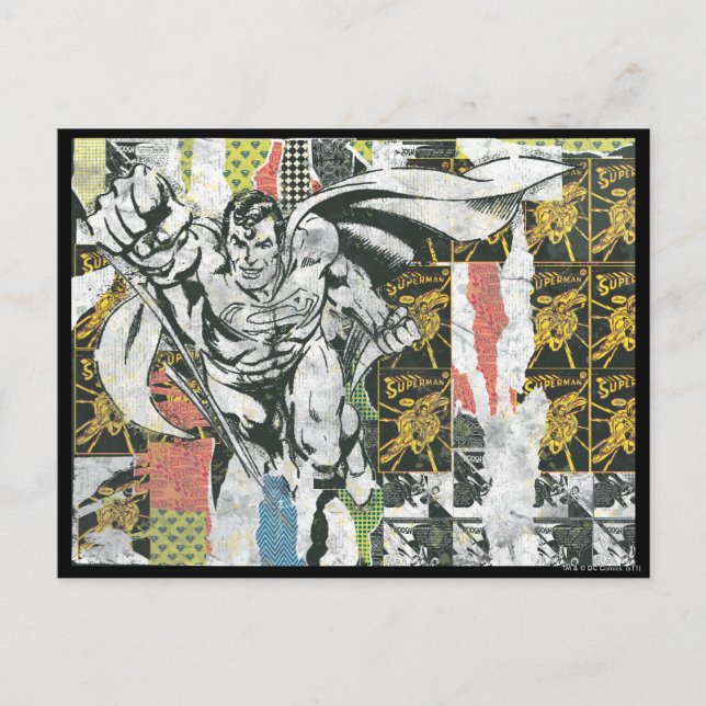 Cartão Postal Super-Homem - Aumentar Colagem (Frente)