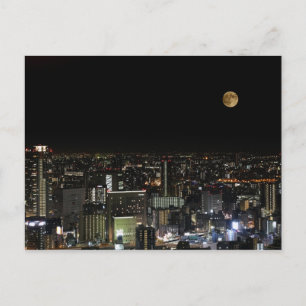 Cartão Postal Super Lua - Lua de Sangue, Osaka Japão
