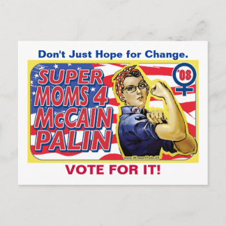 Cartão Postal Super Mães para McCain Palin