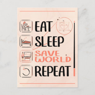 Cartão Postal Super Professor de Matemática salva o Mundo. Obrig