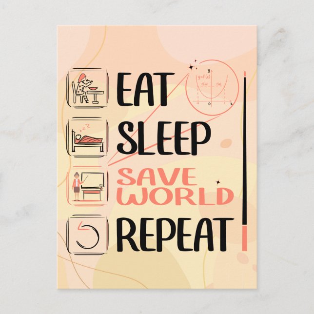 Cartão Postal Super Professor de Matemática salva o mundo. Obrig (Frente)