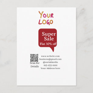 Cartão Postal super promoção desconto comercial digital código Q