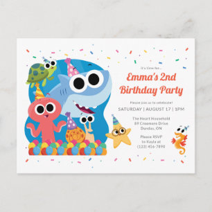 Cartão Postal Super Simples Finny o Tubarão Confete de Anivers