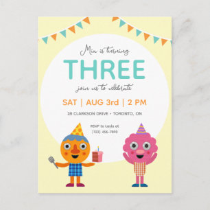 Cartão Postal Super Simples   Noodle & Pals Yellow Birthday