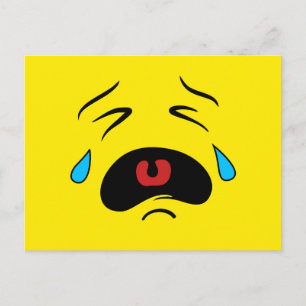 Cartão Postal Super Triste Rosto Chorando Emoji