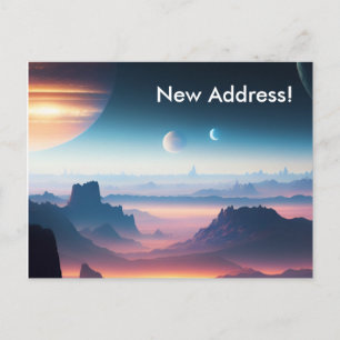 Cartão Postal Superfície do Planeta Luas do Planeta Novo Endereç