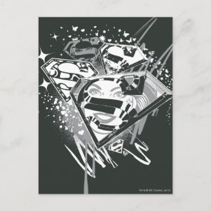 Cartão Postal Supergirl Black and White