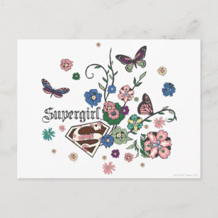 Cartão Postal Supergirl Butterflies