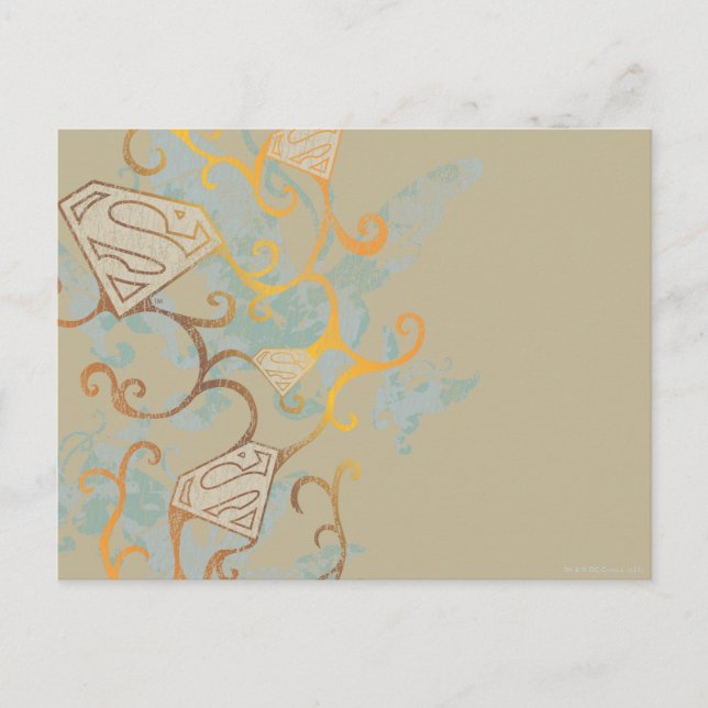 Cartão Postal Supergirl Dourada e Marrom (Frente)