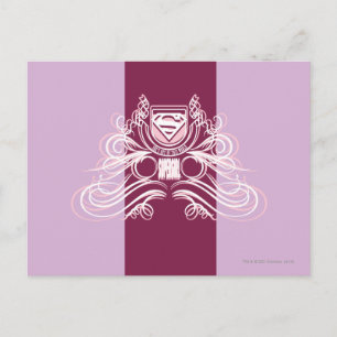 Cartão Postal Supergirl Flourish Design