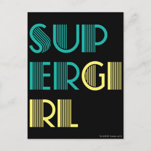Cartão Postal Supergirl Green e Yellow