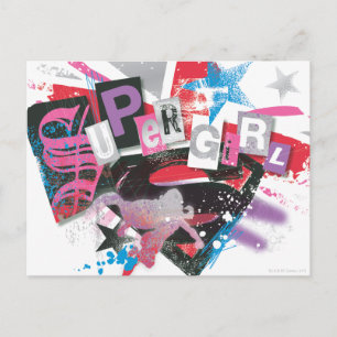 Cartão Postal Supergirl Grunge Design