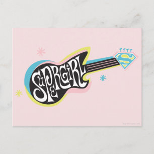 Cartão Postal Supergirl Guitar