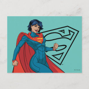 Cartão Postal Supergirl Hovering in Blue Suit