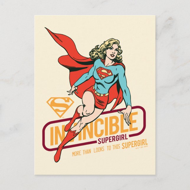 Cartão Postal Supergirl Invencível - Gráfico Retroativo (Frente)