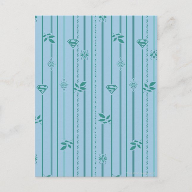 Cartão Postal Supergirl Leaf Pattern Blue (Frente)