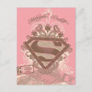 Cartão Postal Supergirl Metropolis Balé Rosa