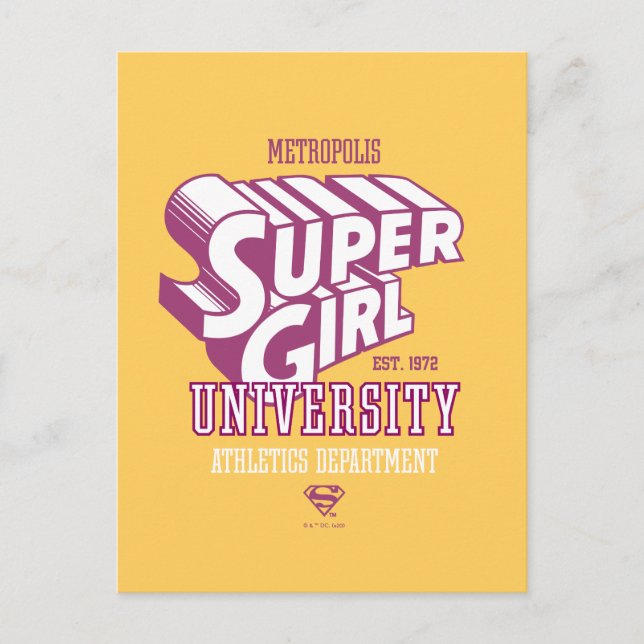 Cartão Postal Supergirl Metropolis University, Departamento de a (Frente)