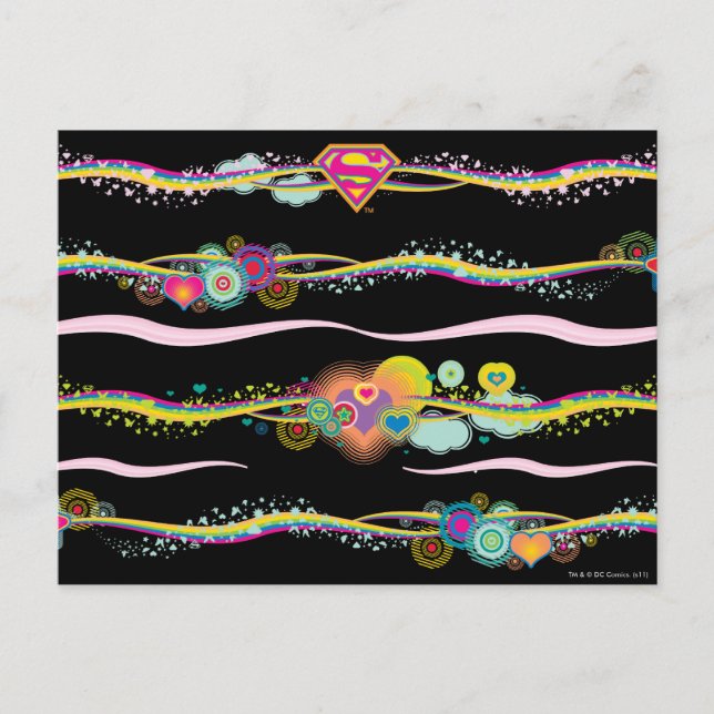 Cartão Postal Supergirl Retro Rainbow (Frente)
