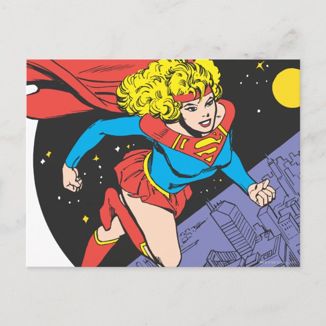 Cartão Postal Supergirl salta no espaço (Frente)