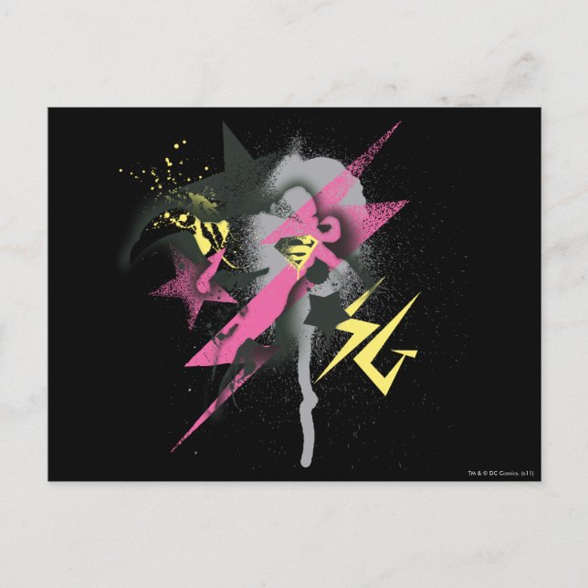 Cartão Postal Supergirl Spray Paint (Frente)