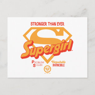 Cartão Postal Supergirl Stronger Thever Retro Graphic