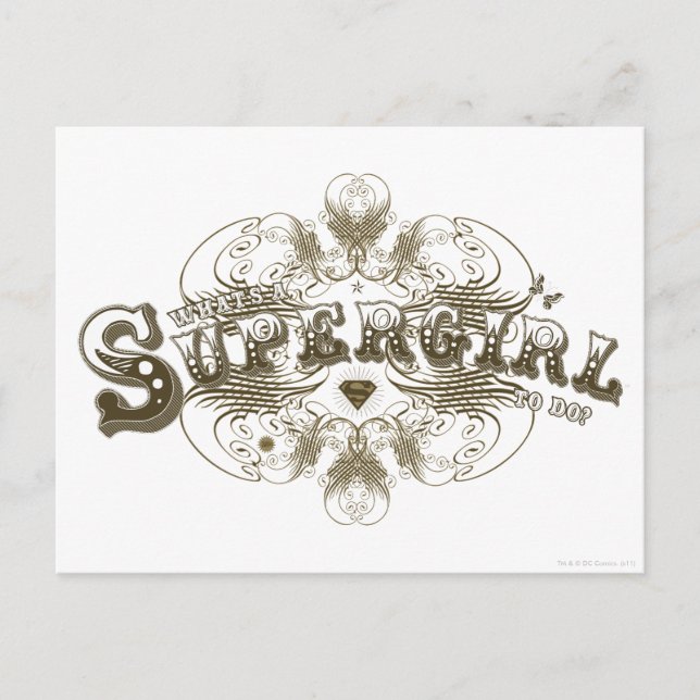 Cartão Postal Supergirl What's a Girl to Do Brown (Frente)