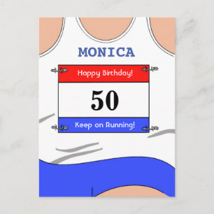 Cartão Postal Superior Branco do Runner