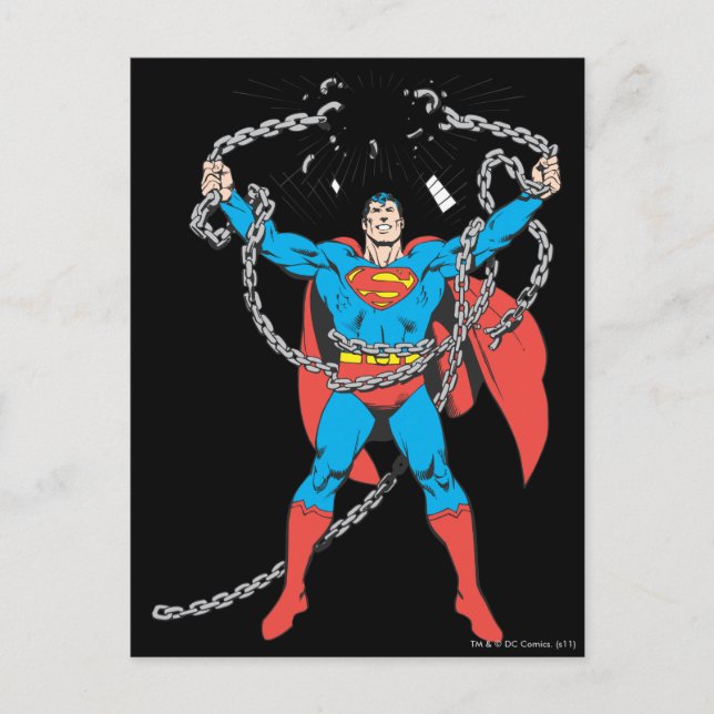 Cartão Postal Superman Breaks Chains (Frente)