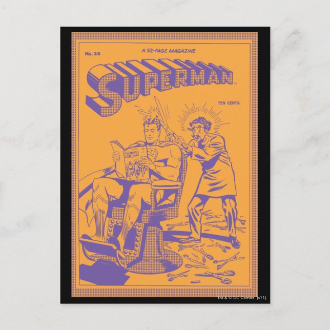 Cartão Postal Superman corta o cabelo (Frente)