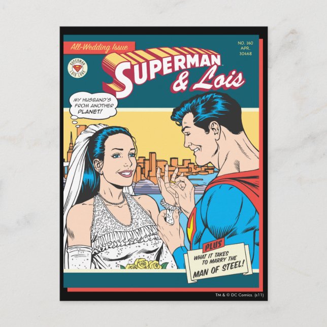 Cartão Postal Superman e Lois Comic (Frente)