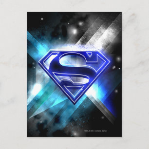 Cartão Postal Superman Estilizado   Logotipo de cristal branco a