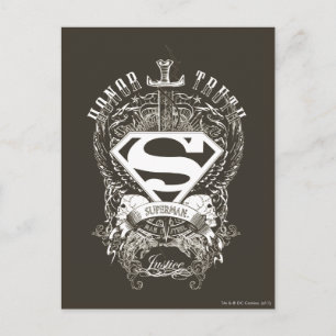 Cartão Postal Superman Estilizado   Logotipo Honesto, Verdade e 