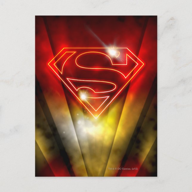 Cartão Postal Superman Estilizado | Logotipo vermelho brilhante (Frente)
