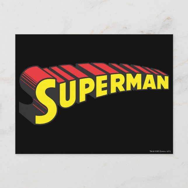Cartão Postal Superman | Logotipo vermelho amarelo (Frente)